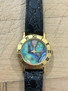 Reloj Waltham Vintage Cara de Abulón Correa de Cuero Negro WB360 - Imagen 1 de 7