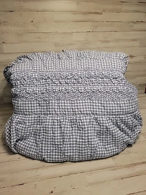 Edredón de guinga Pottery Barn Nantucket tamaño queen completo cambray azul cabaña   Foto 1 de 4