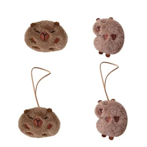 4Pcs Capybara Shaped Stuffed Hangings Plush Animals Keyring Pendant for Women - Picture 1 of 8