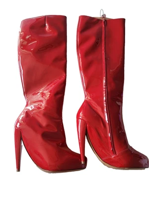 Botas altas Maison Margiela para mujer charol tacón alto hasta el muslo rojas EU 40 US 7 Foto 1 de 4