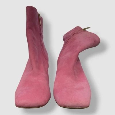 Sam Edelman Mujer Rosa Codie Gamuza Punta Cuadrada Botines Zapatos Talla 7.5M Foto 1 de 4