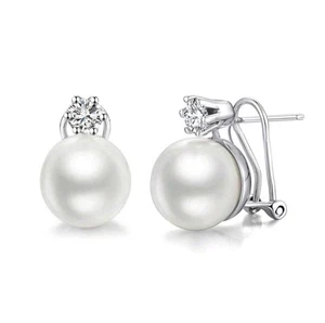 Orecchini Pendenti Perla E ZIRCONE ELEGANTI IDEA REGALO - Foto 1 di 5