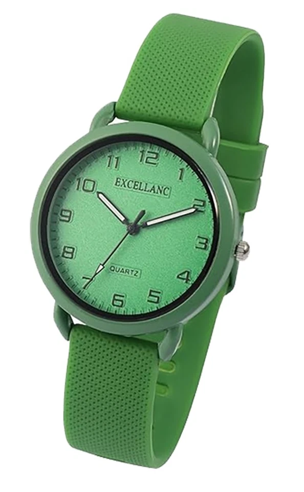 Excellanc Uhr UNISEX 1500007-002 Silikon Grün Analog Quarz UVP: 49,95€ NEU - Bild 1 von 1