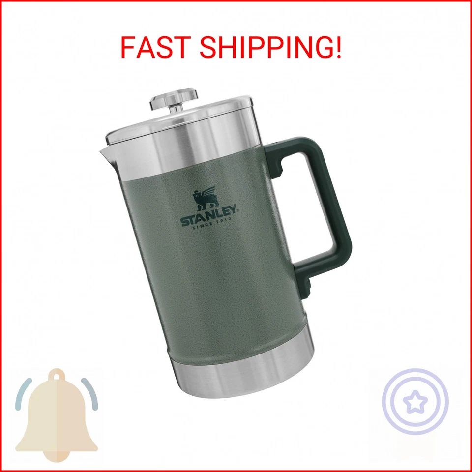 Stanley Classic Stay Hot Stainless Steel French Press 48 Oz - Hammertone Green