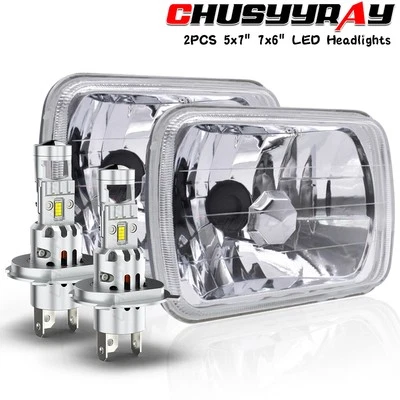 Pair 5x7" LED Headlights High Low Beam for Freightliner MT-35 MT-45 MT-55 Stepva - Изображение 1 из 4