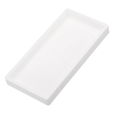 Bandeja de silicone para banheiro, bandeja dispensadora de sabão 8" x 4", branco puro - Imagem 1 de 4