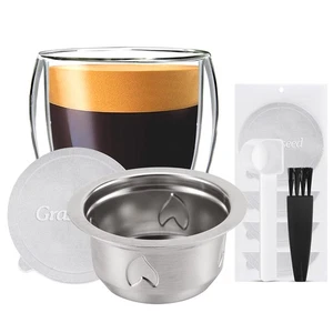 Refillable Vertuo Capsule, Reusable Stainless Steel Vertuo Pod Kit with 100 F... - Picture 1 of 9