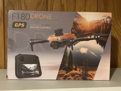 F180 GPS Drones with 4K Camera Adults 4.5" LCD RC Screen Remote Control - Image 1 of 4