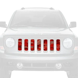For Jeep Patriot 07-17 1-Pc Mermaid Scales Style Red Perforated Main Grille - Picture 1 of 3
