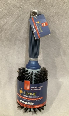 Conair Ion Shine Thermal Ceramics Blue Round Hair Brush Rubber Handle New 2004 - Image 1 of 4