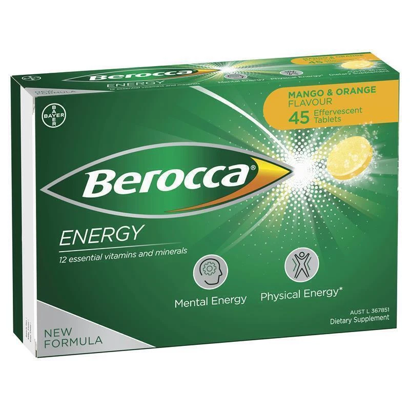 Berocca Energy Mango & Orange 45 Effervescent Tablets - image 1 of 1