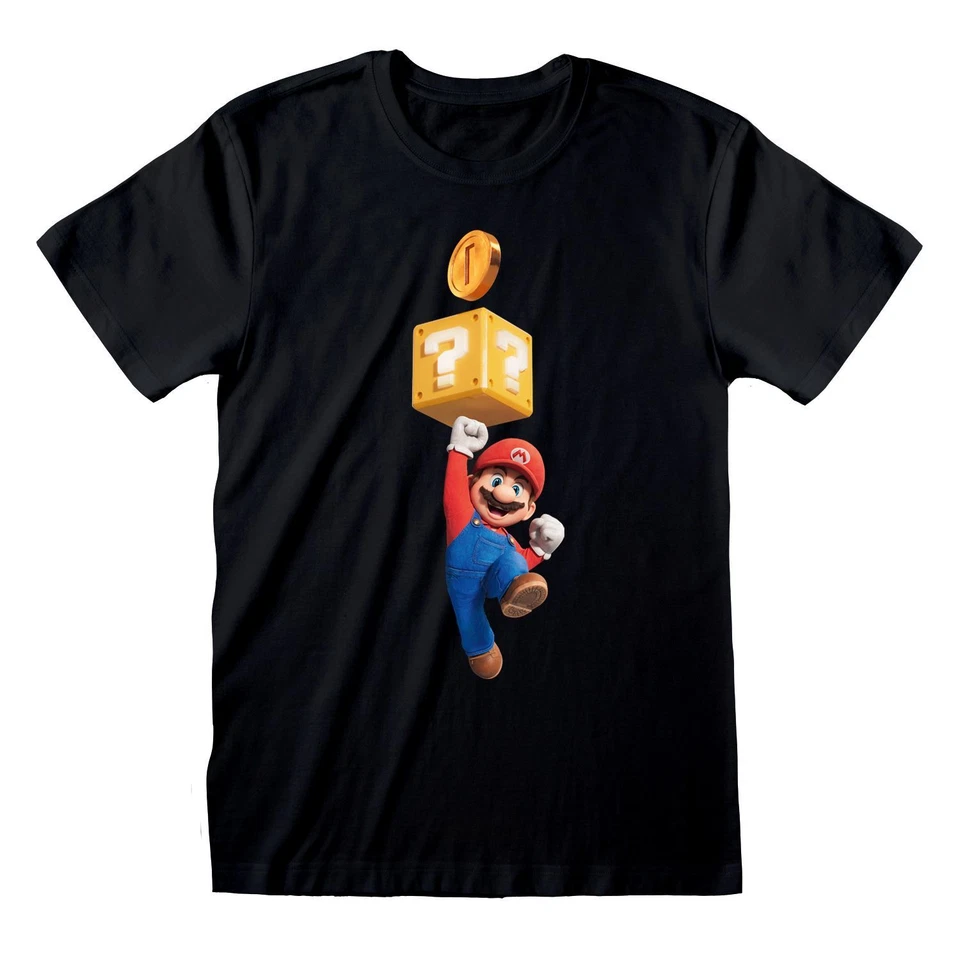 T-shirt Super Mario Bros nera unisex Mario Coin - Immagine 1 di 1
