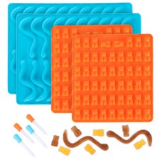 4 Gummy Bear/Worm Silicone Molds Candy Making Supplies Cake Maker Chocolate Mold