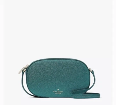 Сумка через плечо Kate Spade мерцающая блестящая овальная для фотоаппарата праздничная бирюзовая KE459 299 долл. США - Изображение 1 из 4
