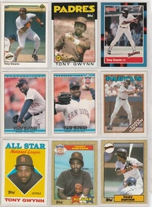 MLB  San Diego Padres  Tony Gwynn    9 Card Lot #2 - Picture 1 of 1