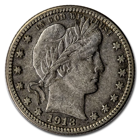 1913-D Barber Quarter XF - SKU#209165 Cover
