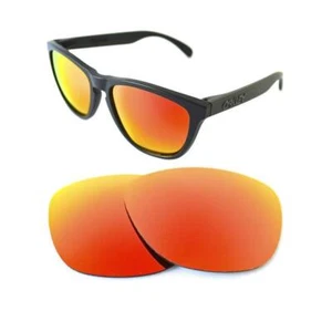 NEW POLARIZED CUSTOM FIRE RED LENS FOR OAKLEY FROGSKINS SUNGLASSES - Picture 1 of 5