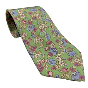 Polo Ralph Lauren Silk Tie Boys Floral Flower Green Pink Easter Spring 48x3.19 - Picture 1 of 3