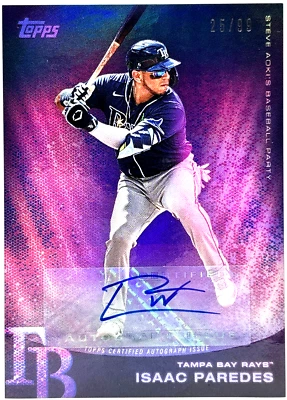 2022 Topps X Steve Aoki - Isaac Paredes - Auto - Purple Glitter Blast /50 Astros - Image 1 of 3