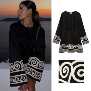 Women's New Fashion Trend Loose Long Sleeved Pullover Dress Women's Mini Dress - Picture 1 of 18