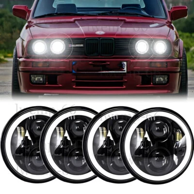 Combo de luces giratorias de faros LED DRL 4 piezas 5-3/4 5,75" para BMW 325i 528i 535i E30 Foto 1 de 4