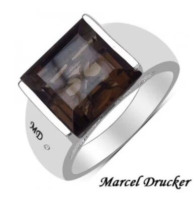 Womens White Gold Rhodium Finish Size 8 Designer Ring - Image 1 of 4