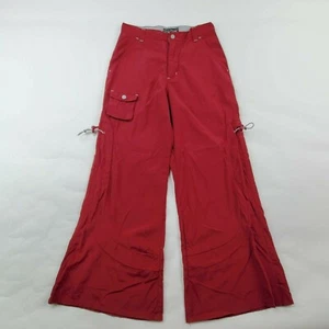 MAC Girl Pants SZ 3 Red Wide Leg Goth Emo Punk Rock Vintage Nylon - Picture 1 of 5