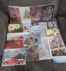 16 Christmas Cards w/ Envelopes Greetings Printed, Random Lot of Xmas cards..3 - Picture 1 of 15