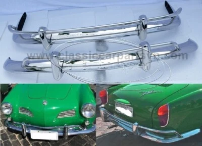 Volkswagen Karmann Ghia US style (1967-1969) bumpers by stainless steel NEW - Image 1 of 4