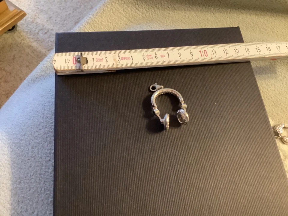 Thomas Sabo RAR Kopfhörer headphones charm Anhänger groß Zirkonia 925 Silber vtg - Bild 1 von 1