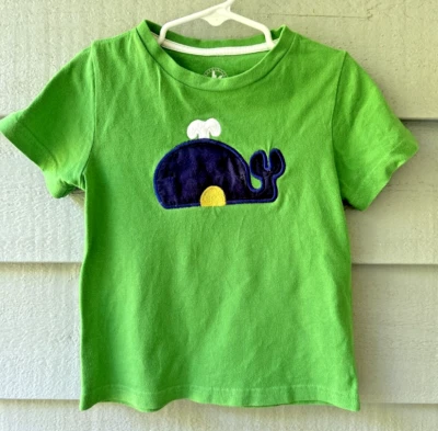 Camiseta masculina J. cáqui manga curta com baleia aplicada ~ verde ~ 4T ~EUC - Imagem 1 de 4