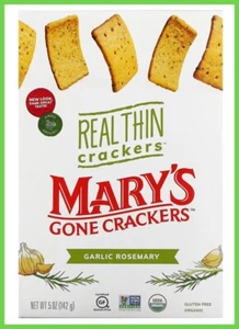 Mary's Gone Crackers, Real Thin Crackers, Garlic Rosemary, 5 oz (141 g) - Picture 1 of 4