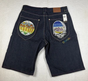 Vintage 90s Y2K COOGI Australia Wide Leg Jean Shorts Baggy Size 40X15 NWT - Picture 1 of 14