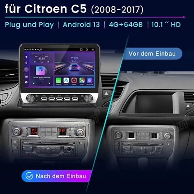 Für Citroen C5 2008-2016 Carplay Android 13 Autoradio GPS Navi 4G BT SWC 8-kern - Bild 1 von 4