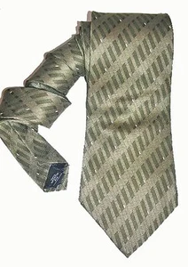 Gianfranco Ruffini NUEVO Verde Rayas Geométrica Cuello Para Hombre Corbata Seda $55 A2994 - Imagen 1 de 2