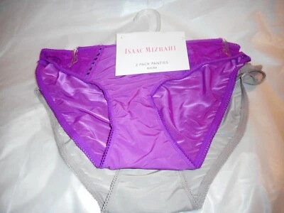 Paquete de 2 bikini Isaac Mizrahi rosa y marrón/gris panty mediano y grande N/W/P vendido se Foto 1 de 4