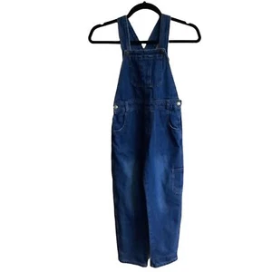 Request Girls Size 7 Bib Overalls Denim Jeans Adjustable Snap Straps - Picture 1 of 6