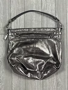 Women’s Coach Shoulder/Hand Bag Brooke Metallic Pewter Leather F16618 - Picture 1 of 12