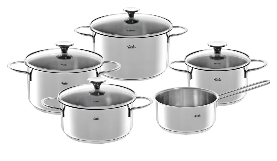 Fissler COPENHAGEN Topf-Set mit Glasdeckel 5-teilig Induktion Edelstahl 18/10 - Bild 1 von 1