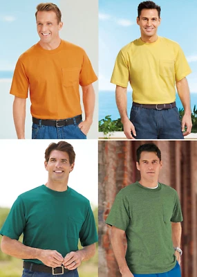 NEW Haband Men's Short Sleeve T Shirt Chest Pocket Soft Cotton Blend - Image 1 of 2