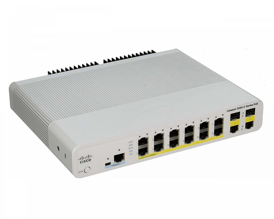 CISCO CATALYST 2960C - WS-C2960C-12PC-L - 12 Ports - IOS 15.2 UNIVERSAL - Image 1 of 1