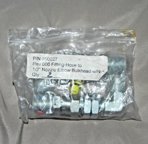 PAIR 1/2" NOZZLE ELBOW BULKHEAD WITH NUT 850027 *Free Shipping* - Picture 1 of 5