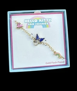 Hello Kitty - Kuromi Bracelet With Charms Brass Gold Flash Plated, Sanrio - Picture 1 of 2