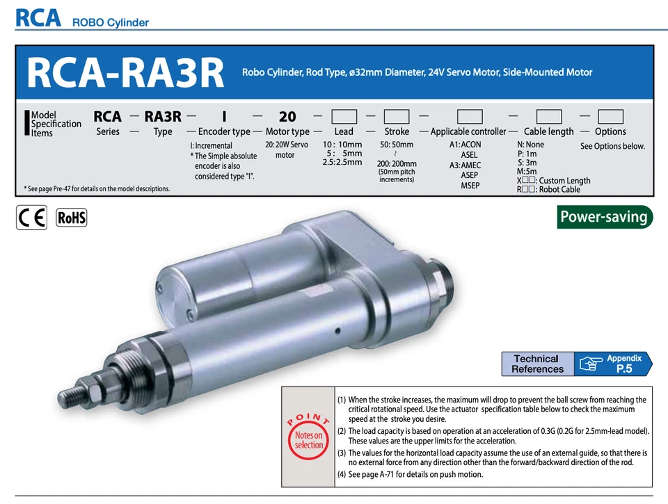 IAI RCA-RA3R-I-20-2.5-100-A1-P-B-F Servo Motor Reversing Linear Actuator 24V - Image 1 of 4