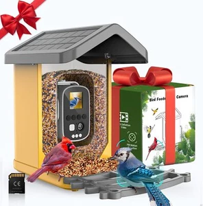 Bird Feeder with Camera with AI Solar Panel Smart Bird House with Cam Live View - Picture 1 of 8