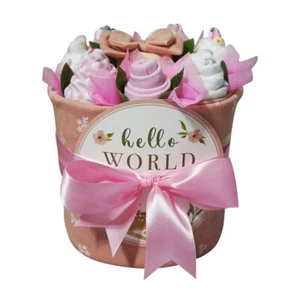 Baby Girl Flower Bouquet Small Nappy Cake | Free Shipping Australia - Picture 1 of 4