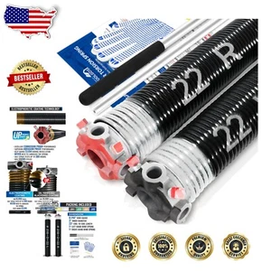Oil-Free Black Coated Garage Door Torsion Springs Set - Minimum 16,000 Cycles - Picture 1 of 8