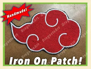 Japanese Style Red Cloud Symbol Anime Manga Fighting Video Game Iron On Patches - Picture 1 of 1