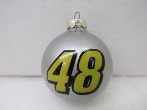 Jimmy Johnson #48 Nascar Silver Glass Bulb Ball Collectible Christmas Ornament - Picture 1 of 6