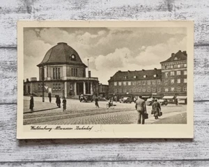 AK Waldenburg Altwasser Bahnhof Stary Zdroj Auto Fahrrad Postkarte alt Vintage - Picture 1 of 2